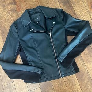 Dynamite Black Faux Leather Moto/Biker Jacket